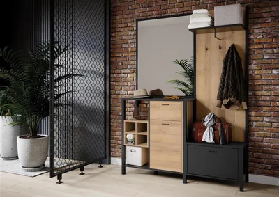Produktbild von Kompaktgarderobe Set Standgarderobe Dielengarderobe Flurmöbel "Hialeah I"
