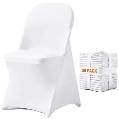 Image de VEVOR 30 pcs. Housses de chaises élastiques Blanc Universel Housses de chaises