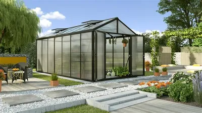 Obrázok produktu pre Vitavia "Zeus Comfort 13800" skleník čierny 13,8 m² 10 mm HKP