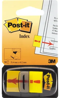 Produktbild von Haftstreifen Index Symbole 50 Streifen Ausrufezeichen gelb