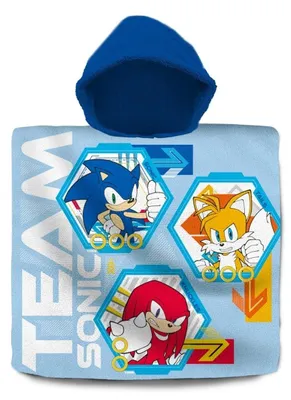 Obrázek produktu pro Plážové pončo Team Sonic the Hedgehog 60×120 cm