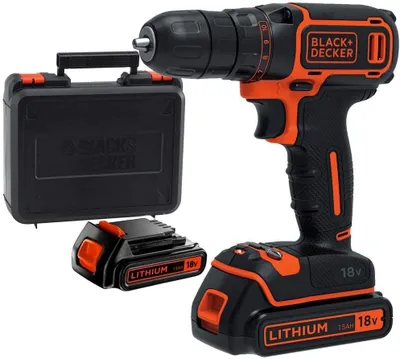 Immagine prodotto di Trapano Avvitatore 18V in valigetta con doppia batteria BLACK+DECKER BDCDC18KB - 2 BATTERIE