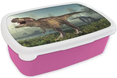 Produktbild von KitchenYeah® Lunchbox Brotzeit Brotdose 17x11 cm Dino - Gras - Zeichnung - Kinder - Jungen Kinder Brotzeitdose - Lunchpaket - Brotkasten  - Sandwich Box