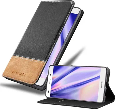 Produktbild von Cadorabo Hülle für Huawei P8 LITE 2015 Schutzhülle in Schwarz SHandyhülle Book Case Etui Kunstleder