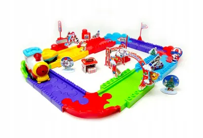 Produktbild von Weihnachtsbausteine Zugset für Kinder – leuchtender Spielzeugzug mit Anhänger & Sound, kreatives Geschenk