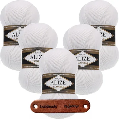 Produktbild von 5 x ALIZE Lanagold 55 White mit Label