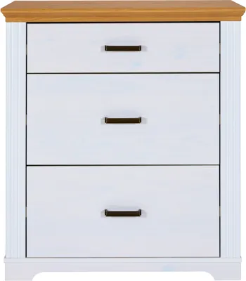 Produktbild von Inter Link Maluno Kommode Massivholz Kiefer Weiß/Oak Colori