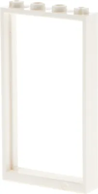 Produktbild von 1x Lego Tür Rahmen 1x4x6 weiß ohne Scheibe 4 Löcher oben Haus Fenster 30179