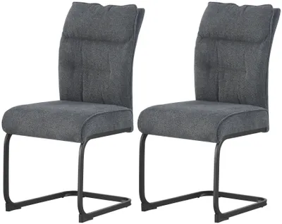 Produktbild von xonox.home Schwinger-Stuhl 2er Set Frieda Chenille-Optik anthrazit (B/H/T): 47 x 94 x 61 cm