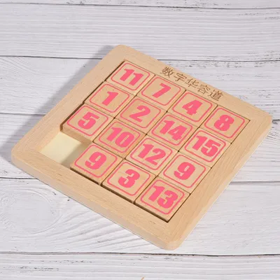Immagine prodotto di Giocattoli matematici Puzzle di legno educativi per bambini Numero digitale giocattolo regaloRosa