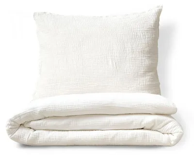 Produktbild von Petite Amélie Bettwäsche-Set – 140x200 cm – Musselin-Baumwolle – Weiß