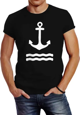 Produktbild von Anker Herren T-Shirt Wasserwelle Slim Fit Neverless® schwarz S