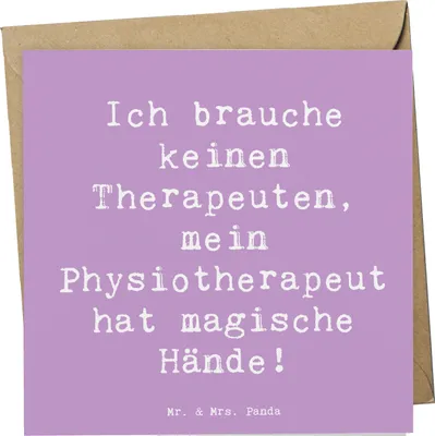 Produktbild von Mr. & Mrs. Panda Grußkarte Spruch Magische Hände Physiotherapeut - Lavendeltraum - Geschenk, Muskelbehandlung, Berufsliebe, Rehabilitationsexperte, doppelkarte, Beruf