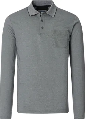 Produktbild von REDMOND Casual Herren Polo-Shirt Langarm Regular-Fit Jersey Grau 3XL