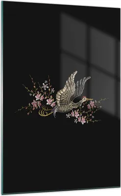 Produktbild von Bilder auf glas - Einteilig - Asiatisch Vogel Blumen - 70x100cm - Glasbilder - Wandbilder - Bilder - zum Aufhängen bereit - Wanddekoration aus Glas - Glas Bilder - Wandbild auf Glas - GPA70x100-4614