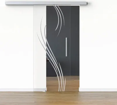 Produktbild von Pertura Glasschiebetür Komplettset Glera Essence 01 775x2175 mm Links inkl.Beschlag Selir Aluminium natur,Stangengriff