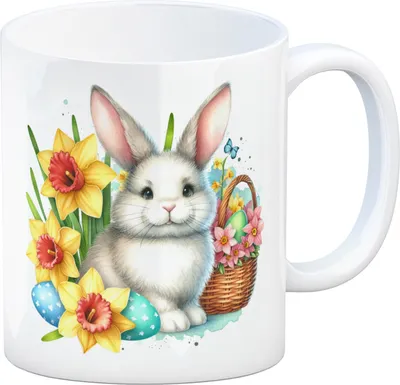 Produktbild von Osterhase mit Osterglocken Kaffeebecher
