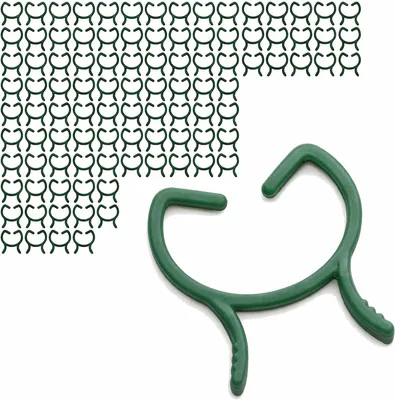 Produktbild von Pflanzenclips für Kletterpflanzen 100 Stück 28×26 mm, Pflanzenklammern & Tomatenclips, Wiederverwendbare Clips für Pflanzen, Pflanzenclips Tomaten, Pflanzen Klammern für Gurken, Weinreben & Rankpflanz