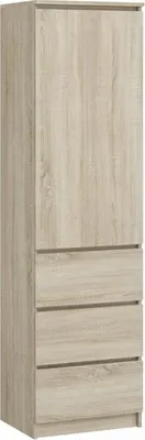 Produktbild von BDW, Kleiderschrank mit 3 Schubladen, 50×180,5×40 cm, Eiche Sonoma