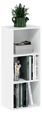 Produktbild von 3-stufiges Bücherregal mit offenem Regal, Weiß