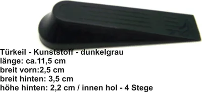 Produktbild von 4 Stück - Türstopper - Keile - Kunststoff, dunkelgrau - schwarz11 x 2,5 x 2,5 cm