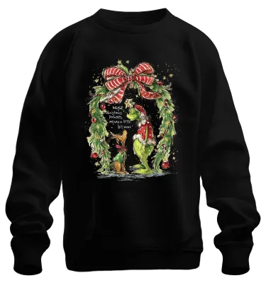 Zdjęcie produktu dla Grinch – Może Boże Narodzenie to coś więcej? Zabawna bluza uni , czarna, rozmiar S