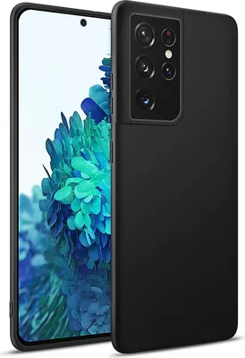A black smartphone case is shown on a white background, with the phone inside the case visible.