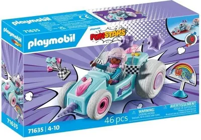 Produktbild von PLAYMOBIL Funstars Einhorn Mädchen mit Kart, 46 Teile, Ab 4 Jahren, Spielset
