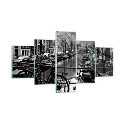 Produktbild von Bilder auf glas - Holland Kanal - 125x70cm - Glasbilder - Wandbilder - Bilder - Kunstdruck - zum Aufhängen bereit - Wanddekoration aus Glas - Glas Bilder - Wandbild auf Glas - 5 Teile - GEA125x70-3516