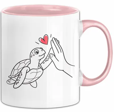 Produktbild von Schildkröte Tierliebhaber Tasse Geschenk Lustige Geschenkidee Spruch (Rosa)