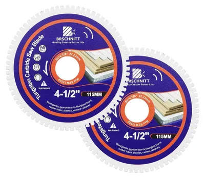 Produktbild von Trennscheibe Wolframkarbid 115mm für Holz mit Nägeln, Laminat, Kunststoff, Glasfaser, Gummi, Zementreste (2 Stück)