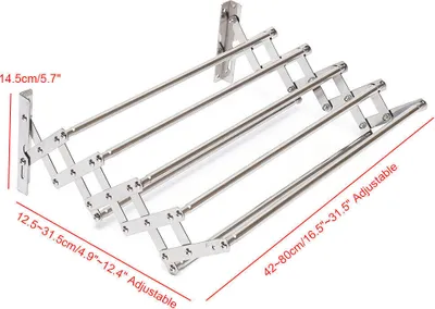 Produktbild von Wieszak na ręczniki ze stali nierdzewnej Teleskopowy wieszak łazienkowy na ręczniki 42-80 cm