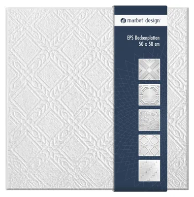 Produktbild von Deckenplatten 50x50cm Styropor EPS weiß 34 Dekore, Marbet Deckenverkleidung