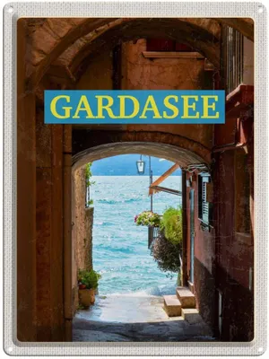 Produktbild von vianmo Blechschild 40x30 cm Gardasee Italien SeeSommer Bildmotiv Reisemotiv Abenteuer Reisen Europa Urlaub