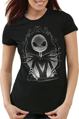 Produktbild von style3 Jack Skellington Damen T-Shirt christmas nightmare weihnachten, Größe:M