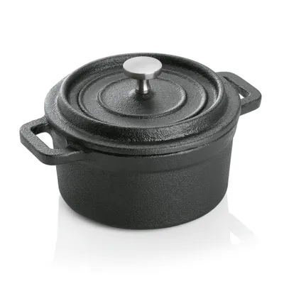 Image de Cocotte ronde, 10 cm - fonte, noir WAS**4