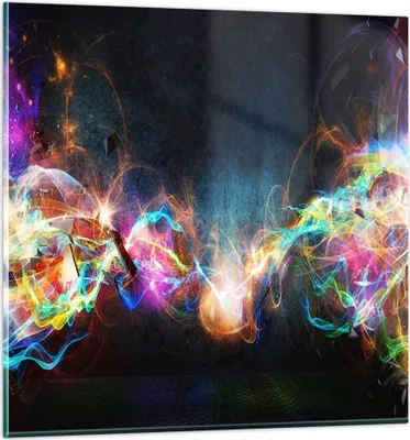 Produktbild von Bilder auf glas - Abstraktion modern - 30x30cm - Glasbilder - Wandbilder - Kunstdruck - zum Aufhängen bereit - Wanddekoration aus Glas - Glas Bilder - Wandbild auf Glas - Einteilig - GAC30x30-3512