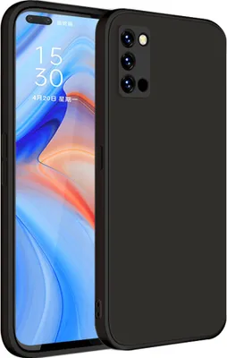 Produktbild von OPPO Reno4 Hülle, LaimTop Slim Liquid Silikon Gel Gummi Schutzhülle für OPPO Reno4 Schwarz
