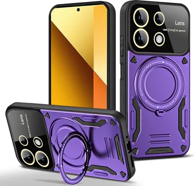 Produktbild von Rüstung Handyhülle für Xiaomi Redmi Note 13 5G Dual-Layer Ringhalter Ständer Hülle Lila