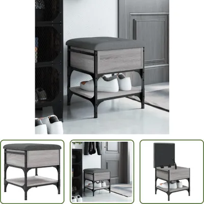 Produktbild von The Living Store Schuhbank Grau Sonoma 42x42x45 cm Holzwerkstoff
