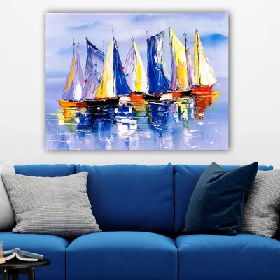 Produktbild von Wallity, 619226807_70100- HPE2635, Bunt, Leinwandbilder, 70 x 100 cm, 100% Leinwand