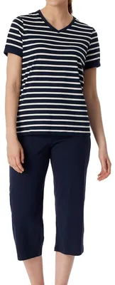 Produktbild von Schiesser Damen Schlafanzug Set Kurzarm 3/4 Lange Hose weiche Baumwolle