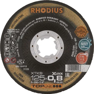 Produktbild von RHODIUS TOPline XT8 EXACT X-LOCK Extradünne Trennscheibe 115 x 0,8 x 22,23 mm 25 Stk