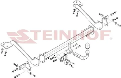 Produktbild von STEINHOF C-059 Anhängerkupplung 1600kg Max für CITROËN BERLINGO (B9) passend für PEUGEOT PARTNER Tepee Rifter MPV für OPEL Combo E Kasten / Kombi