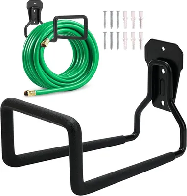 Produktbild von Gartenschlauchhalter Wandhalterung, Metall, schwarz, für Garten
