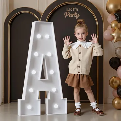 Productafbeelding van 4FT oplichtende letters verjaardagsdecoraties - Grote letters A voor feestdecoratie