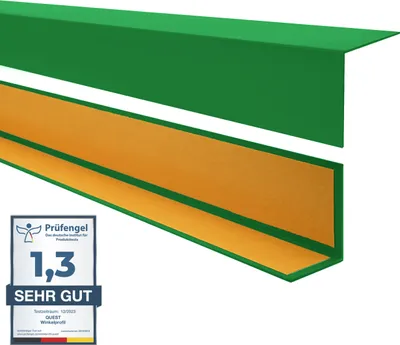 Produktbild von Winkelprofil Selbstklebend QUEST 15x15 mm, Kantenschutzprofil aus Hart-PVC, Dekorative Winkelleiste für Kanten und Ecken, L-Form, KTK, grasbewachsen, 100 cm