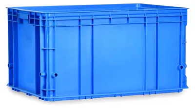 Produktbild von Eurobox in Blau, 60x40x32cm, 76,8 L - Stapelbare Lagerbox aus Kunststoff