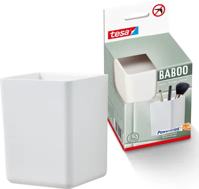 Produktbild von tesa Baboo Badorganizer ohne Deckel Wandmontage ohne Bohren Aufbewahrung weiß