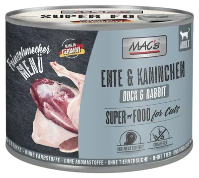 Produktbild von MACs Feinschmecker Ente und Kaninchen 200 g - 6 Stück